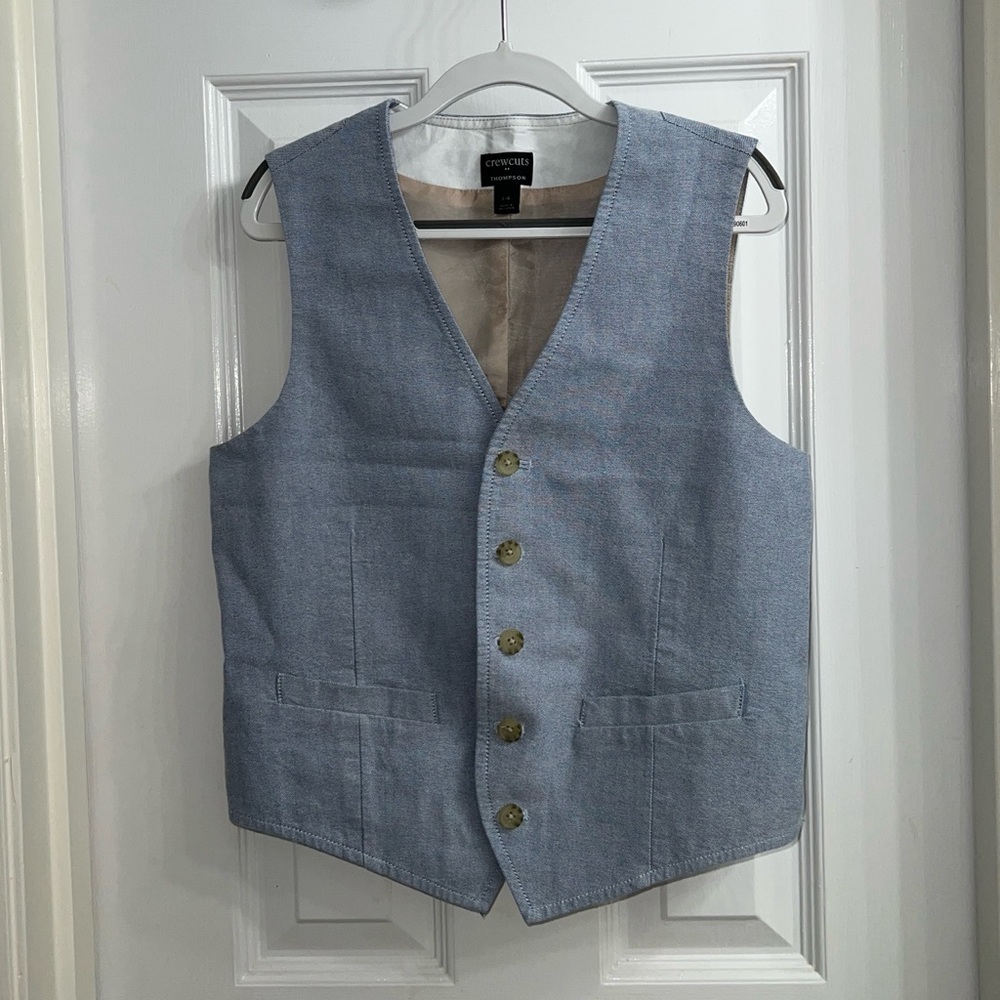 Crewcuts Boys Gray Button Vest Size 14 Cotton
